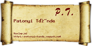 Patonyi Tünde névjegykártya