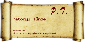 Patonyi Tünde névjegykártya